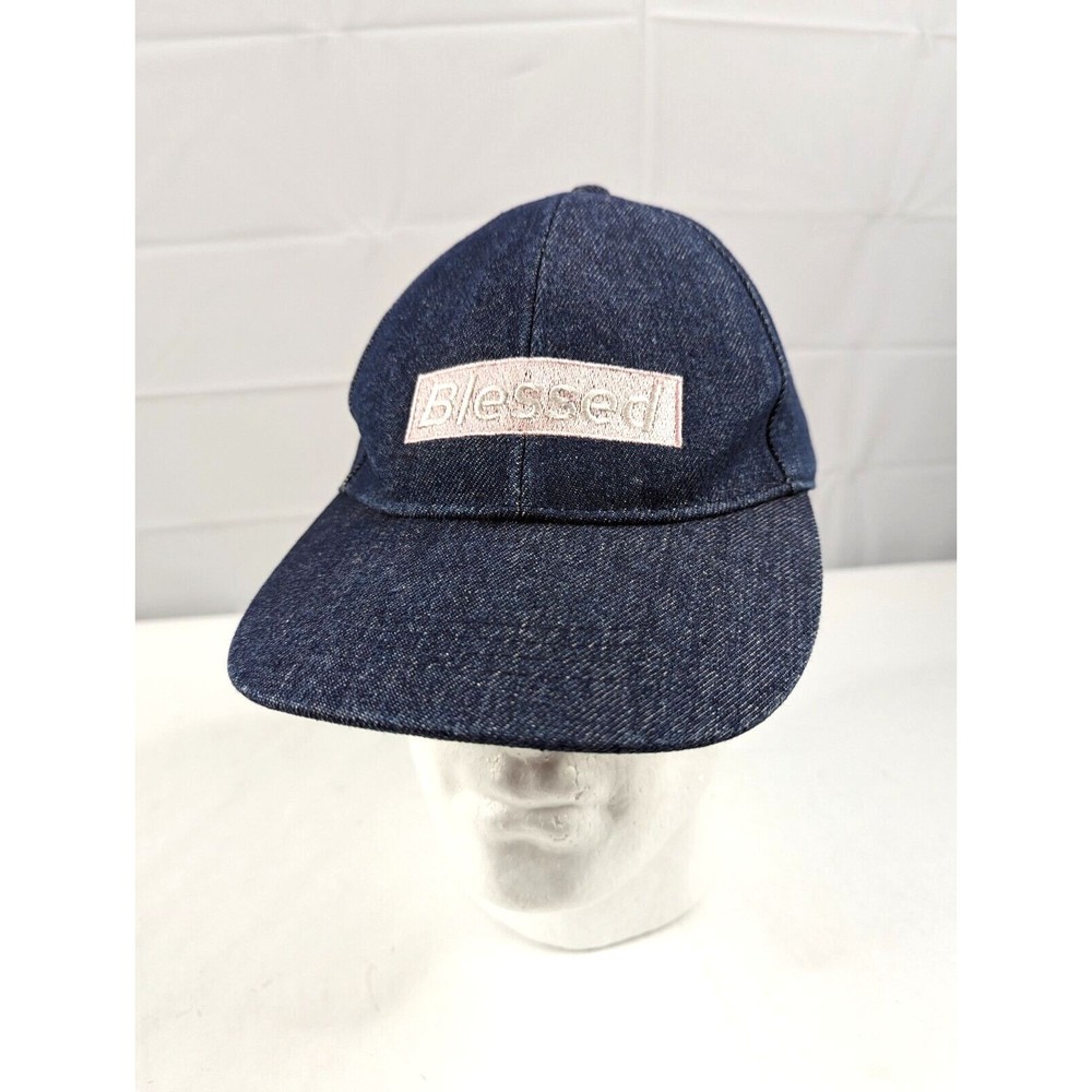 Blessed  Embroidered Womens Denim Baseball Cap‎ Hat Snapback One Size Adjustable